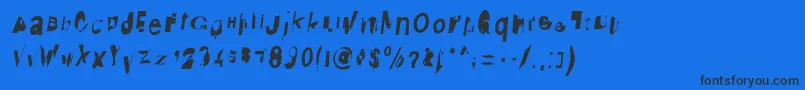 DistraughtIta Font – Black Fonts on Blue Background