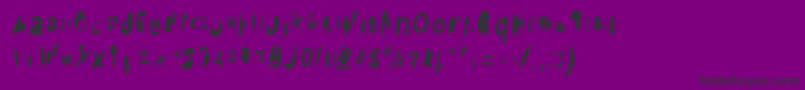 フォントDistraughtIta – 紫の背景に黒い文字