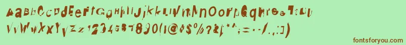 DistraughtIta Font – Brown Fonts on Green Background