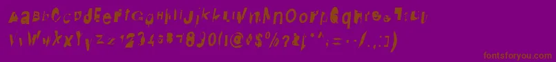 DistraughtIta Font – Brown Fonts on Purple Background