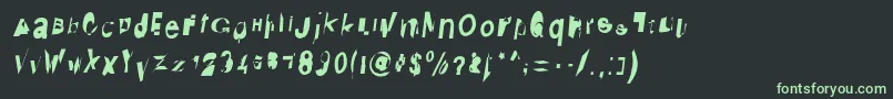 DistraughtIta-Schriftart – Grüne Schriften auf schwarzem Hintergrund