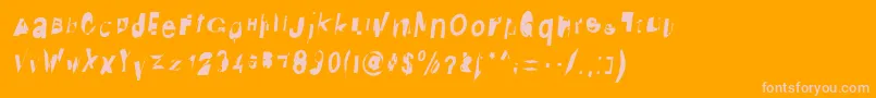DistraughtIta-Schriftart – Rosa Schriften auf orangefarbenem Hintergrund
