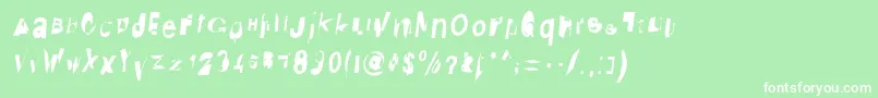 フォントDistraughtIta – 緑の背景に白い文字