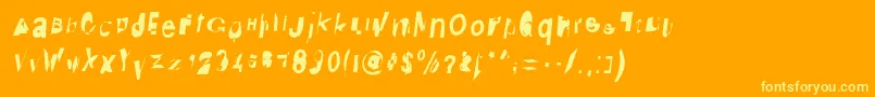 DistraughtIta Font – Yellow Fonts on Orange Background