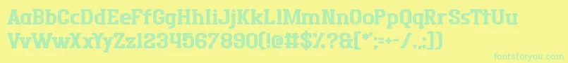 Weitere Informationen zur District Four-Schriftart District Four-Schriftart – Grüne Schriften auf gelbem Hintergrund