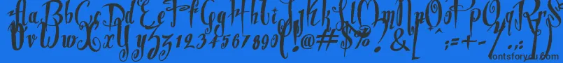 Dite Alla Giovine Font – Black Fonts on Blue Background