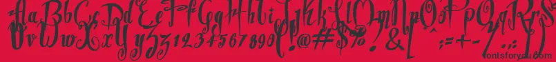 Dite Alla Giovine Font – Black Fonts on Red Background