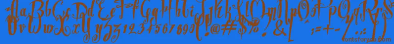 Dite Alla Giovine Font – Brown Fonts on Blue Background