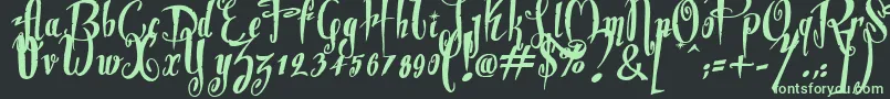 Dite Alla Giovine Font – Green Fonts on Black Background