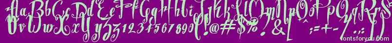 Dite Alla Giovine Font – Green Fonts on Purple Background