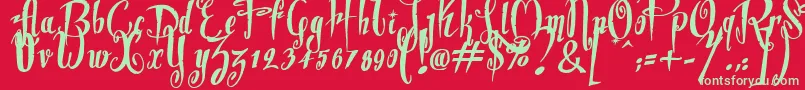 Dite Alla Giovine Font – Green Fonts on Red Background