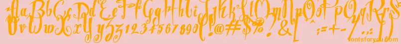 Dite Alla Giovine Font – Orange Fonts on Pink Background