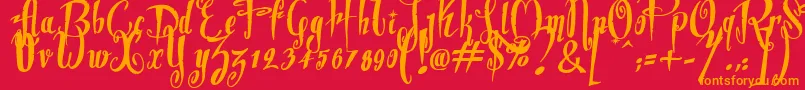 Dite Alla Giovine Font – Orange Fonts on Red Background