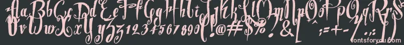 Dite Alla Giovine Font – Pink Fonts on Black Background