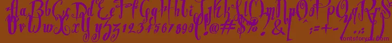 Dite Alla Giovine Font – Purple Fonts on Brown Background