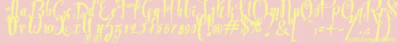 Dite Alla Giovine Font – Yellow Fonts on Pink Background