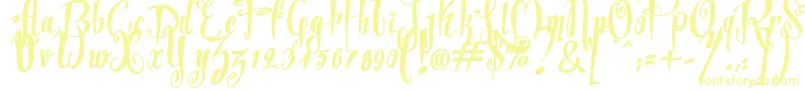 Dite Alla Giovine Font – Yellow Fonts on White Background