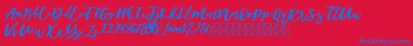 DiveilScriptFree Font – Blue Fonts on Red Background