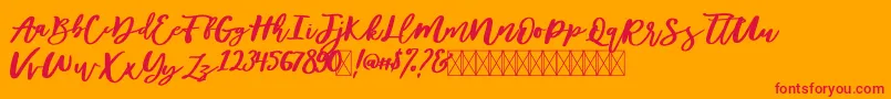 DiveilScriptFree Font – Red Fonts on Orange Background