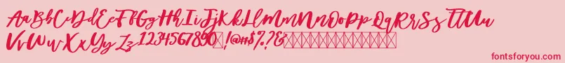 fuente DiveilScriptFree – Fuentes Rojas Sobre Fondo Rosa
