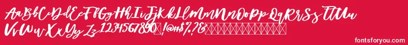 Czcionka DiveilScriptFree – białe czcionki na czerwonym tle