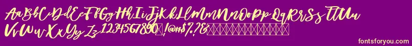 DiveilScriptFree Font – Yellow Fonts on Purple Background