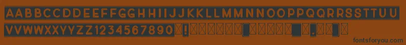 Weitere Informationen zur Diverplate-Schriftart Diverplate-Schriftart – Schwarze Schriften auf braunem Hintergrund