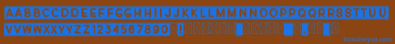 Diverplate Font – Blue Fonts on Brown Background