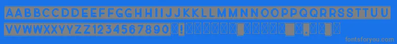Diverplate-Schriftart – Graue Schriften auf blauem Hintergrund