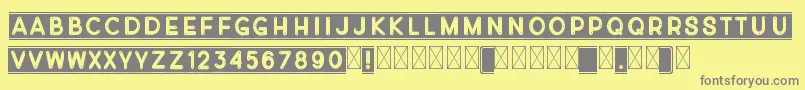 Diverplate-Schriftart – Graue Schriften auf gelbem Hintergrund