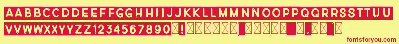Diverplate Font – Red Fonts on Yellow Background