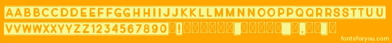 Diverplate Font – Yellow Fonts on Orange Background