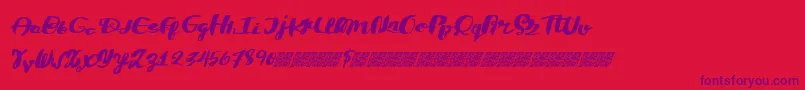 フォントDivideConquer – 赤い背景に紫のフォント