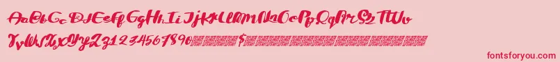 DivideConquer Font – Red Fonts on Pink Background