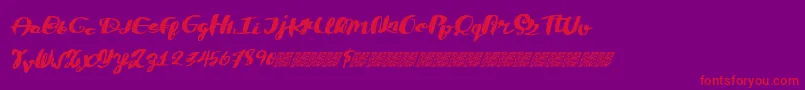 フォントDivideConquer – 紫の背景に赤い文字