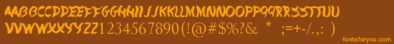 Divided Nations Font – Orange Fonts on Brown Background