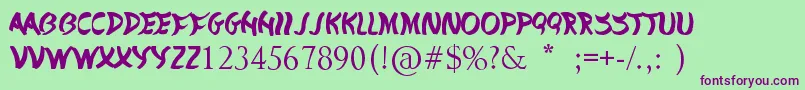 Divided Nations Font – Purple Fonts on Green Background