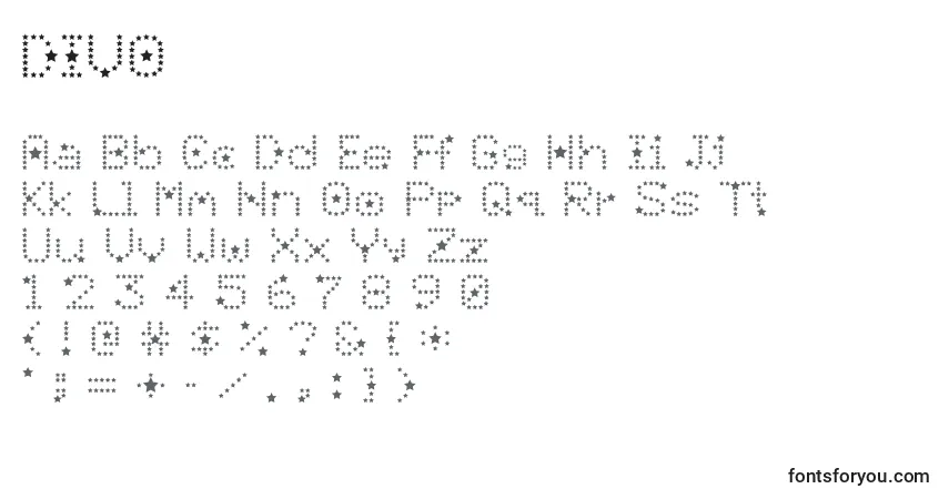 A fonte DIVO     (125229) – alfabeto, números, caracteres especiais