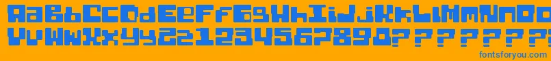 Dixietal Basic Font – Blue Fonts on Orange Background