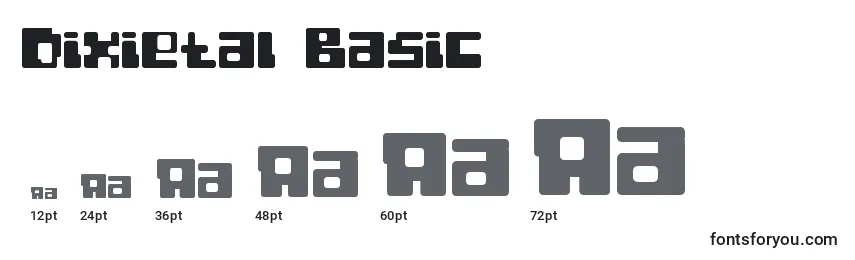 Размеры шрифта Dixietal Basic