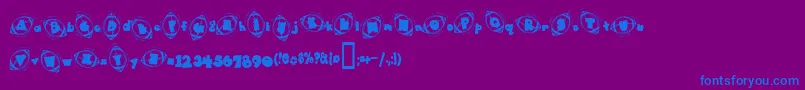 DJ Football-Schriftart – Blaue Schriften auf violettem Hintergrund