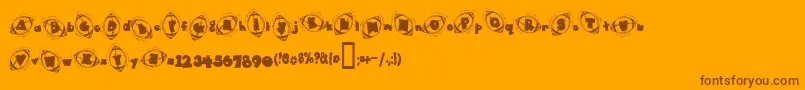 DJ Football-Schriftart – Braune Schriften auf orangefarbenem Hintergrund
