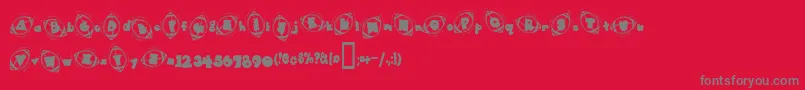 DJ Football Font – Gray Fonts on Red Background