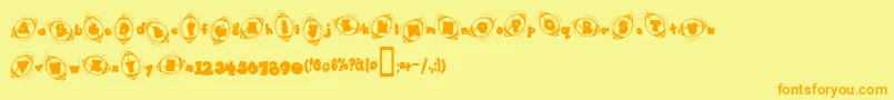 DJ Football Font – Orange Fonts on Yellow Background