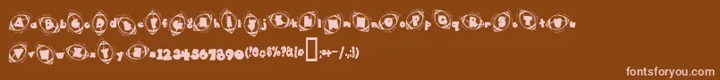 DJ Football Font – Pink Fonts on Brown Background