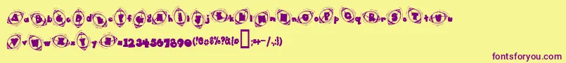 DJ Football Font – Purple Fonts on Yellow Background
