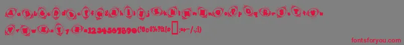 DJ Football Font – Red Fonts on Gray Background