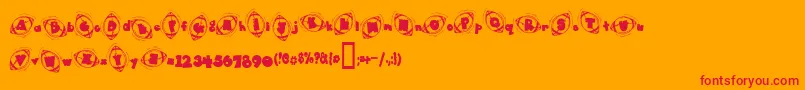 DJ Football Font – Red Fonts on Orange Background
