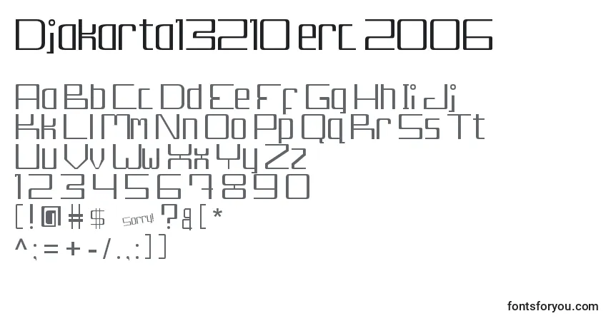 Czcionka Djakarta13210 erc 2006 – alfabet, cyfry, specjalne znaki