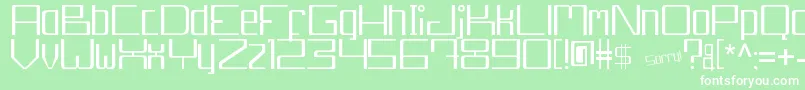 フォントDjakarta13210 erc 2006 – 緑の背景に白い文字